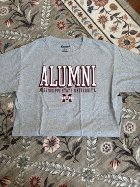 Champion Grey Mississippi State Alumni Tee with Maroon Print